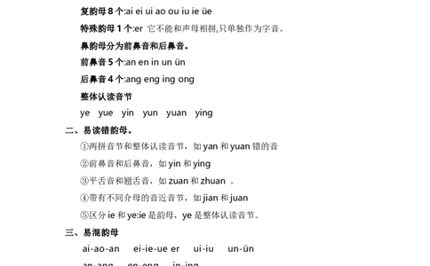 第三单元（知识清单）（统编版）_一年级语文上册（统编版）_单元知识复习专项_2024版