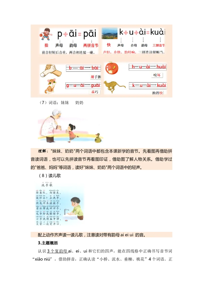 第三单元（知识清单）（统编版）_一年级语文上册（统编版）_单元知识复习专项_2024版