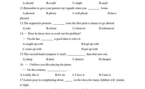 2024年全国普通高等学校运动训练、民族传统体育单招考试英语模拟卷含解析（9）_006体育资料_英语2011-2025年真题+59套模拟卷_2024体育单招模拟卷16套