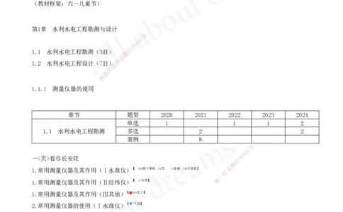 2025-01-第一篇-第1章-水利水电工程勘测与设计（一）_2026年一级建造师_2026年一建水利_2025年一建水利SVIP_04-冲刺串讲✿考点强化✿小灶集训_讲义