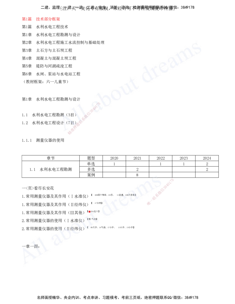 2025-01-第一篇-第1章-水利水电工程勘测与设计（一）_2026年一级建造师_2026年一建水利_2025年一建水利SVIP_04-冲刺串讲✿考点强化✿小灶集训_讲义