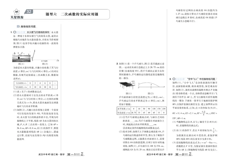 2025《中考数学45套》武汉题型专练_45套中招_2025《中考数学45套》武汉