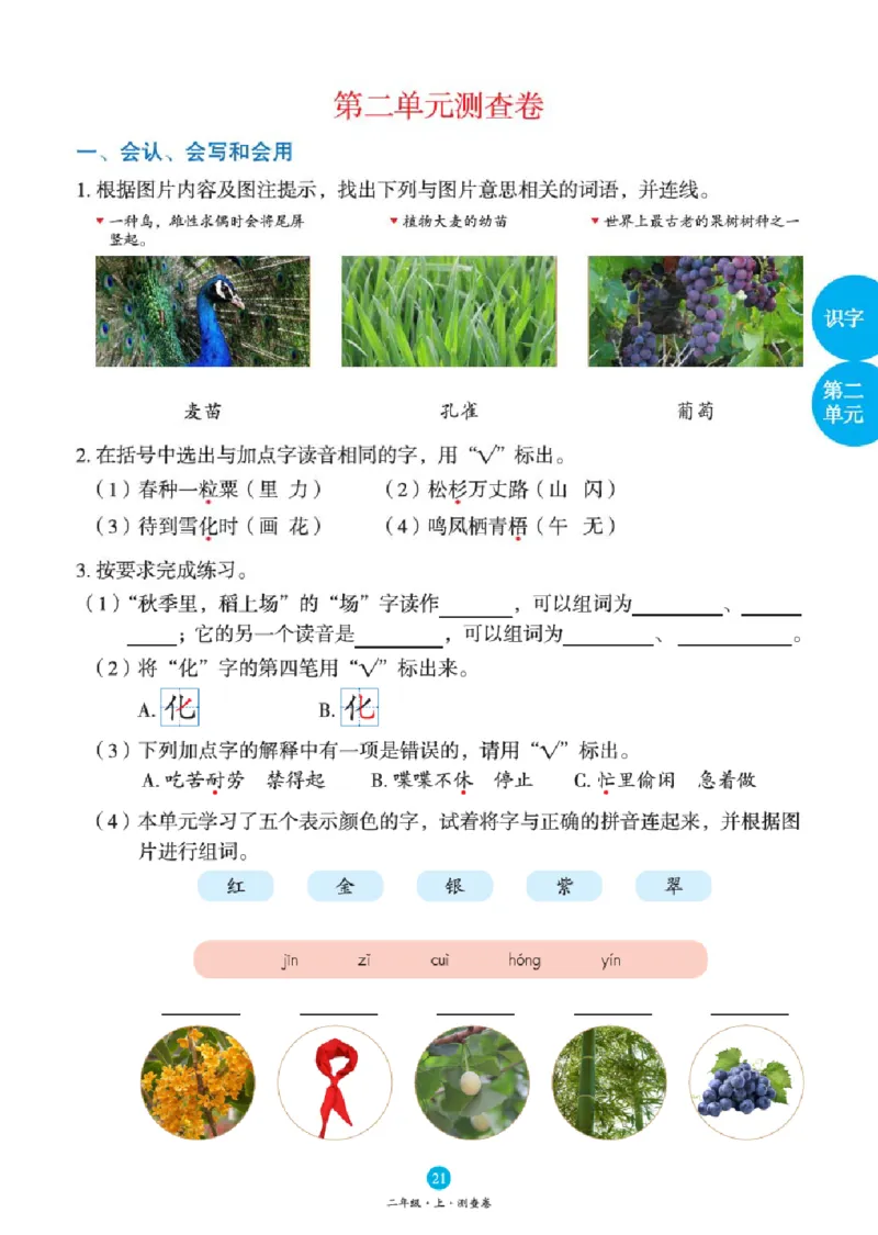 B1-2年级-六三版_二年级上下册资料_小学二年级学习资料-25年更新版_2-01、小学二年级语文上册_2-1-2、练习题、作业、试题、试卷_电子册类_《绘本课堂》语文2年级上册（RJ）