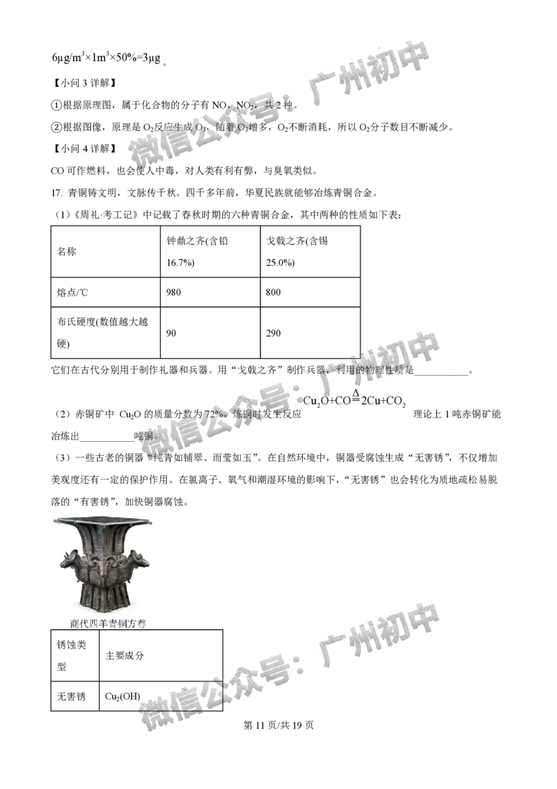 2025广州中考化学真题（答案解析）_广州九上月考+期中+期末+一模二模+中考真题_广州中考真题23-25_2025年