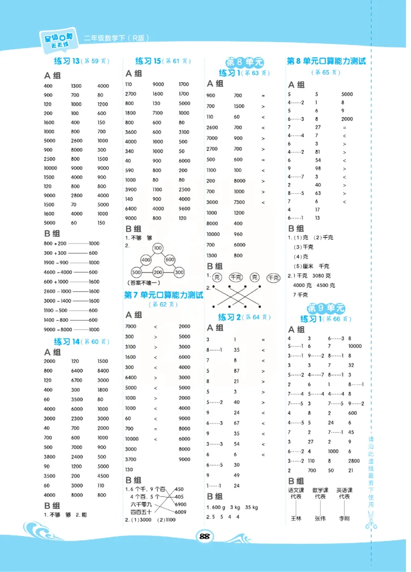 《​星级口算天天练》数学2年级下册（RJ）_二年级上下册资料_小学二年级学习资料-25年更新版_2-04、小学二年级数学下册_2-4-2、练习题、作业、试题、试卷_人教版_电子册类