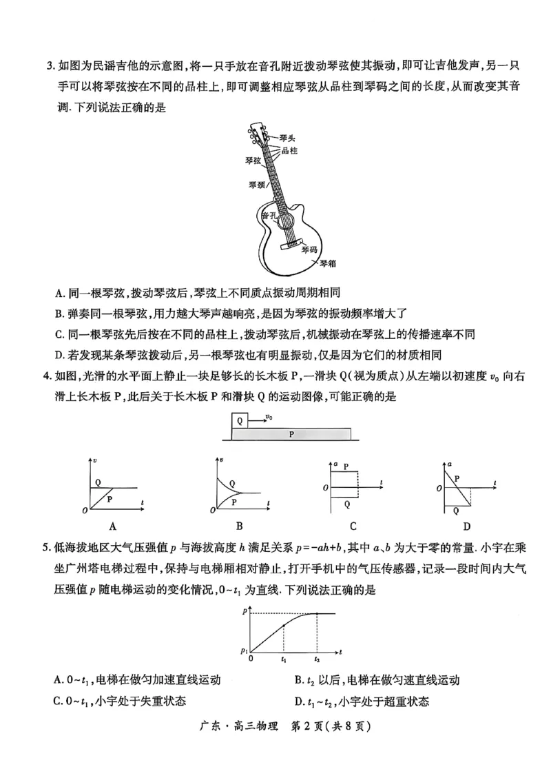 2025年10月广东省高三上进联考物理试卷_@高三模考真题_2025年10月广东省高三上进联考试卷及答案