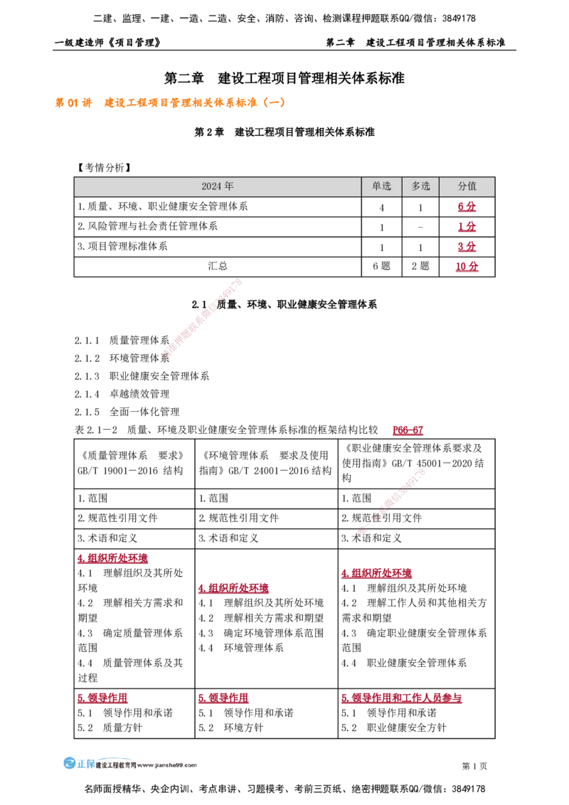 第二章　建设工程项目管理相关体系标准_2026年一级建造师_2026年一建管理_2025年一建管理SVIP_02-基础精讲✿高端面授✿深度强化_04-管理《基础精讲班》李娜JG_讲义