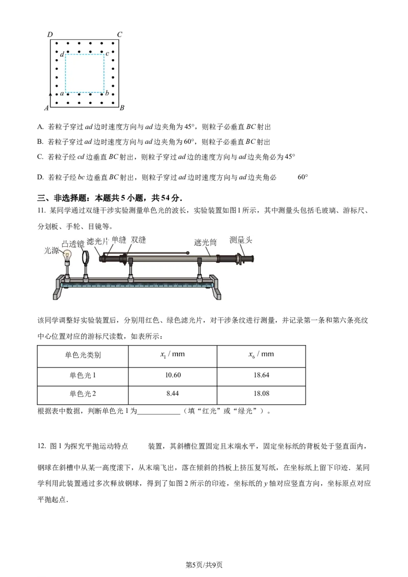 2024年高考物理试卷（河北）（空白卷）_26.河北-高考真题_2015-2025（河北）物理高考真题