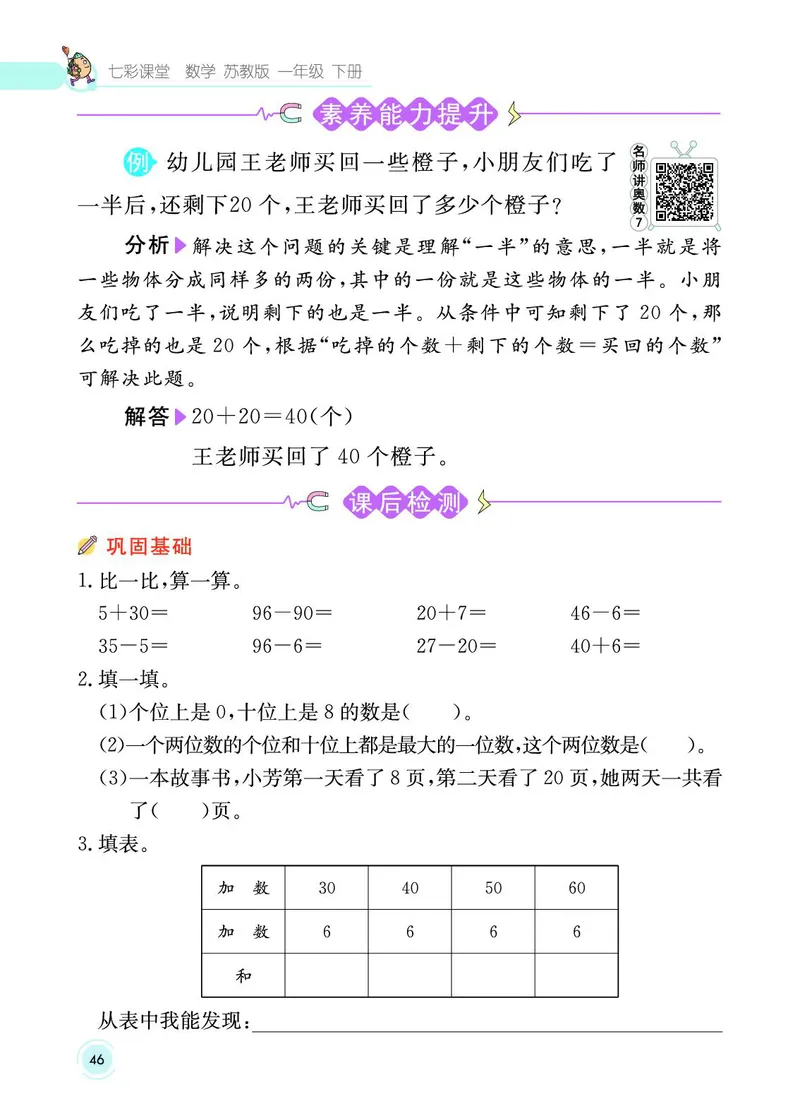 《七彩课堂》数学1年级下册（SJ）_一年级上下册资料_小学一年级学习资料-25年更新版_1-04、小学一年级数学下册_1-4-2、练习题、作业、试题、试卷_苏教版_电子册类