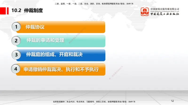 A25节：10.1建设工程争议和解、调解制度～10.2仲裁制度（2.17）_2026年一建法规_2025年一建法规SVIP_02-基础精讲✿高端面授✿深度强化_06-法规《两轮基础直播》王文静JGS_讲义