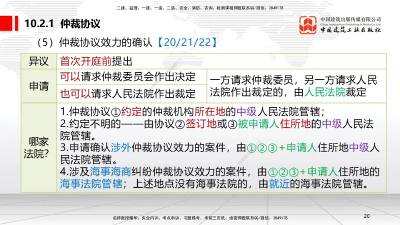 A25节：10.1建设工程争议和解、调解制度～10.2仲裁制度（2.17）_2026年一建法规_2025年一建法规SVIP_02-基础精讲✿高端面授✿深度强化_06-法规《两轮基础直播》王文静JGS_讲义