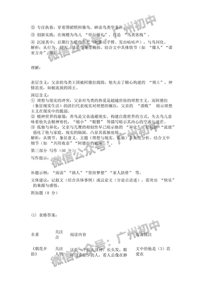 2025广州市绿翠现代实验学校中考二模语文试题（参考答案）_广州九上月考+期中+期末+一模二模+中考真题_2025中考二模