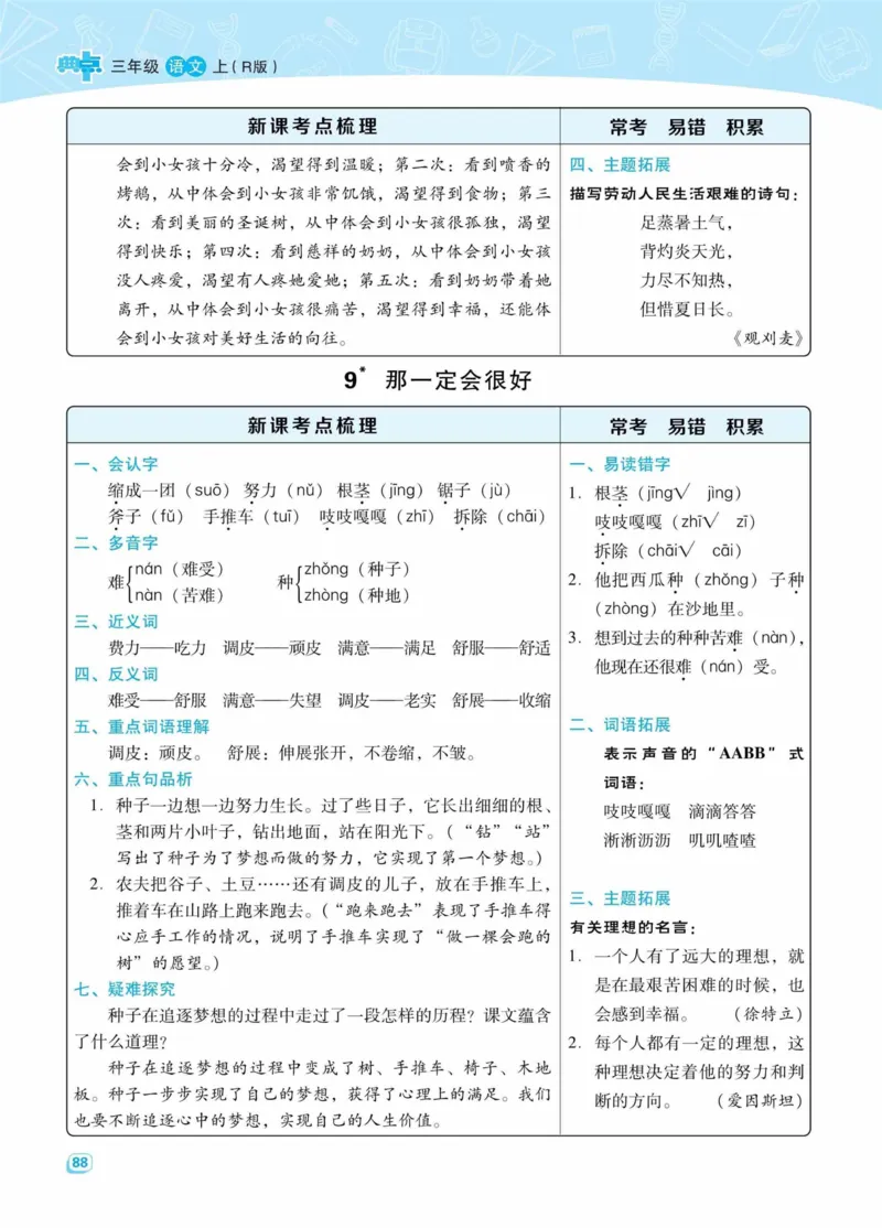 《典中点名师划重点》语文3年级上册（RJ）_三年级上下册资料_小学三年级学习资料-25年更新版_3-01、小学三年级语文上册_3-1-2、练习题、作业、试题、试卷_电子册类