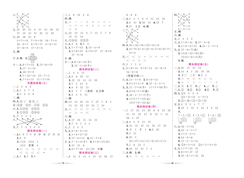 《一本好卷》数学1年级上册（XS）_一年级上下册资料_小学一年级学习资料-25年更新版_1-03、小学一年级数学上册_西师版_10、电子书籍