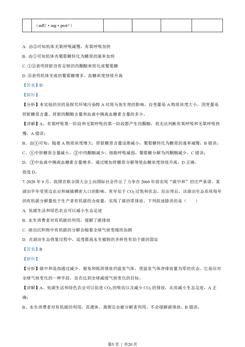 2023年高考生物试卷（湖北）（解析卷）_生物历年高考真题_新&middot;PDF版2008-2025&middot;高考生物真题_生物（按年份分类）2008-2025_2023&middot;高考生物真题