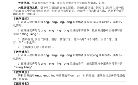 汉语拼音14ɑngengingong优质版教案_一年级语文上册（统编版）_全套教学资源_课件+教案_4.第四单元_汉语拼音14ɑngengingong_教案