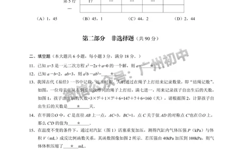 2025白云区中考二模数学试题_广州九上月考+期中+期末+一模二模+中考真题_2025中考二模