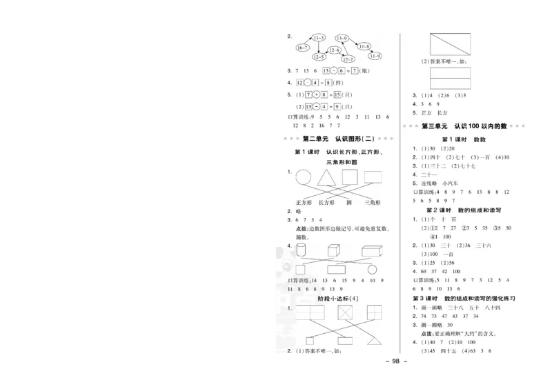 《典中点》数学试卷-24春数学1年级下册（SJ）_一年级上下册资料_小学一年级学习资料-25年更新版_1-04、小学一年级数学下册_1-4-2、练习题、作业、试题、试卷_苏教版_电子册类