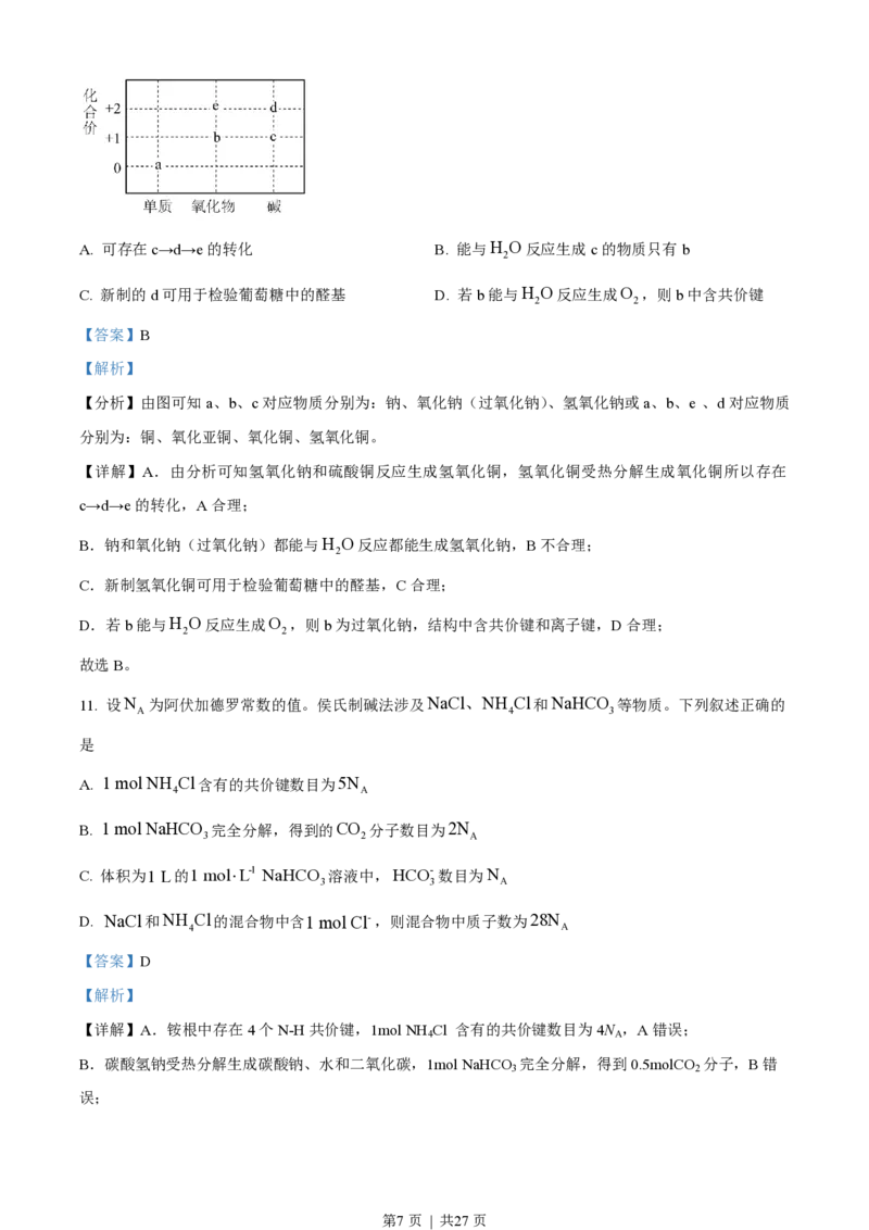 2023年高考化学试卷（广东）（解析卷）_历年高考真题合集_化学历年高考真题_新&middot;PDF版2008-2025&middot;高考化学真题_化学（按省份分类）2008-2025_2008-2025&middot;（广东）化学高考真题