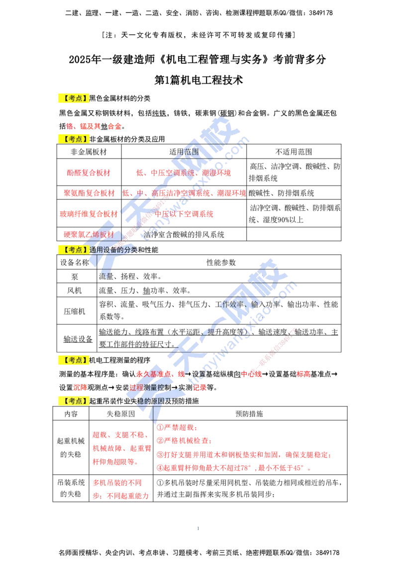 KL-机电-考前背多分_2026年一级建造师_2026年一建机电_2025年一建机电SVIP_05-考前密训✿央企特训✿机构普押_27-机电《考前背多分+案例100问》KL