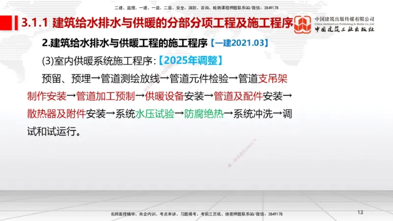 B05节：3.1建筑给水排水与供暖工程施工技术1（04.10）_2026年一级建造师_2026年一建机电_2025年一建机电SVIP_02-基础精讲✿高端面授✿深度强化_05-机电《两轮基础直播》闫娜JGS_讲义
