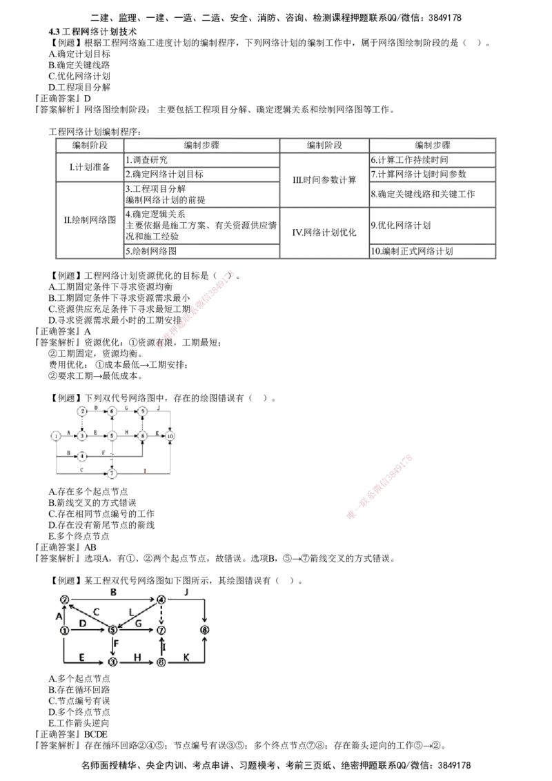 第02讲　工程网络计划技术、施工进度控制_2026年一级建造师_2026年一建管理_2025年一建管理SVIP_03-习题精析✿实战特训✿模考通关_17-管理《习题解析班》李娜JG推荐