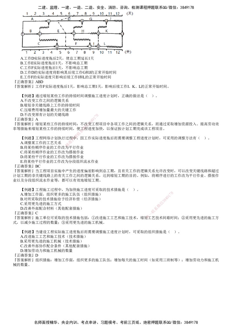 第02讲　工程网络计划技术、施工进度控制_2026年一级建造师_2026年一建管理_2025年一建管理SVIP_03-习题精析✿实战特训✿模考通关_17-管理《习题解析班》李娜JG推荐