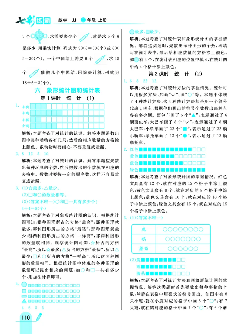 《七彩练霸》数学2年级上册（JJ）答案_二年级上下册资料_小学二年级学习资料-25年更新版_2-03、小学二年级数学上册_2-3-2、练习题、作业、试题、试卷_冀教版_电子册类