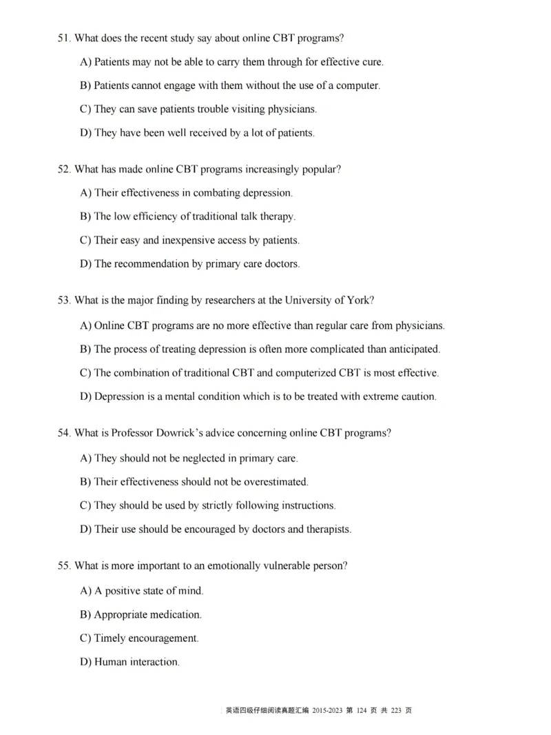 四级仔细阅读真题2015-2023.12_大学英语四级+六级_四级真题_专项_四级仔细阅读