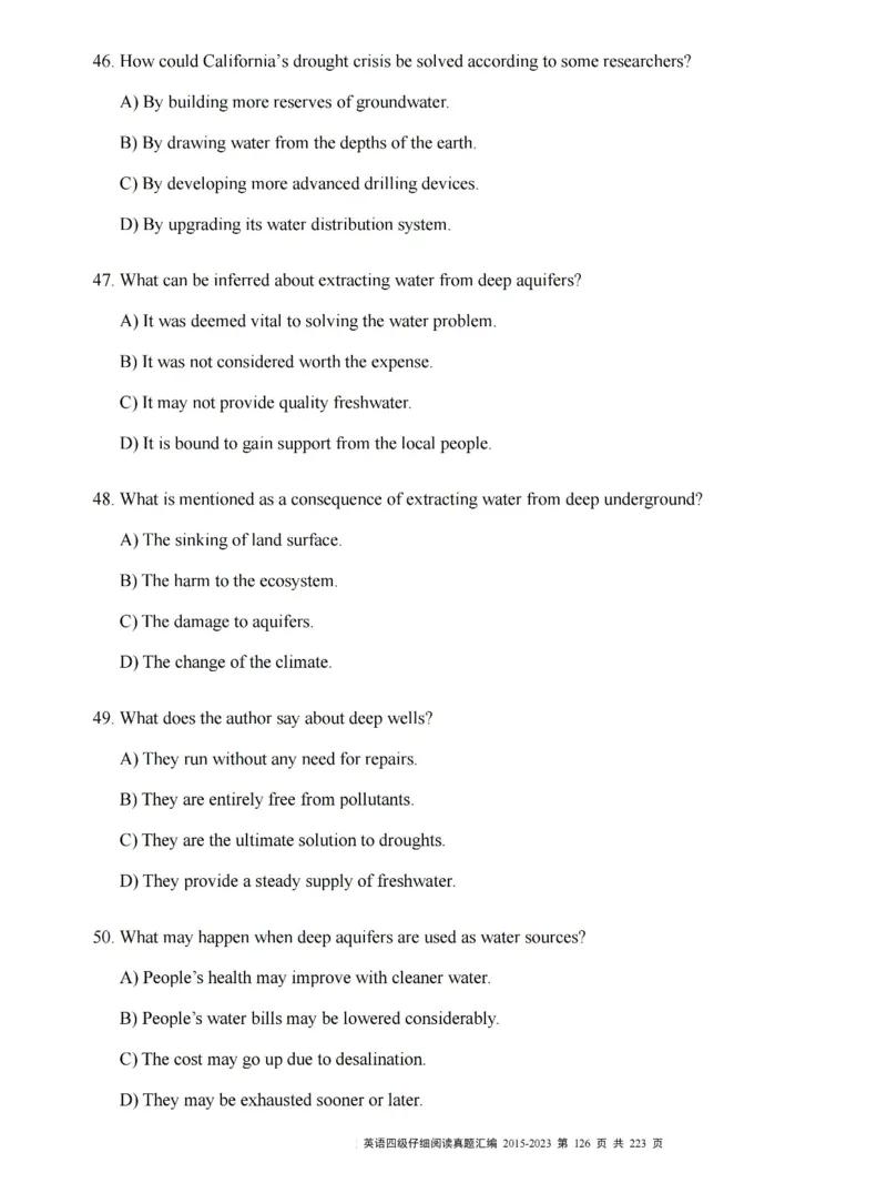 四级仔细阅读真题2015-2023.12_大学英语四级+六级_四级真题_专项_四级仔细阅读