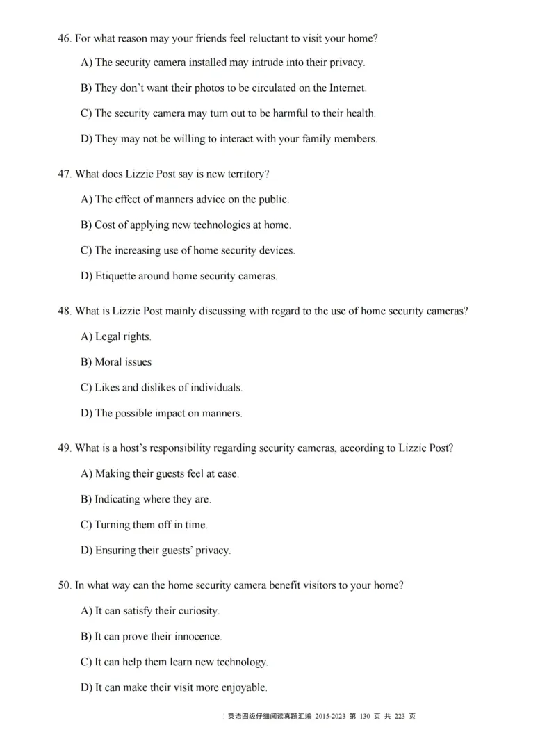 四级仔细阅读真题2015-2023.12_大学英语四级+六级_四级真题_专项_四级仔细阅读