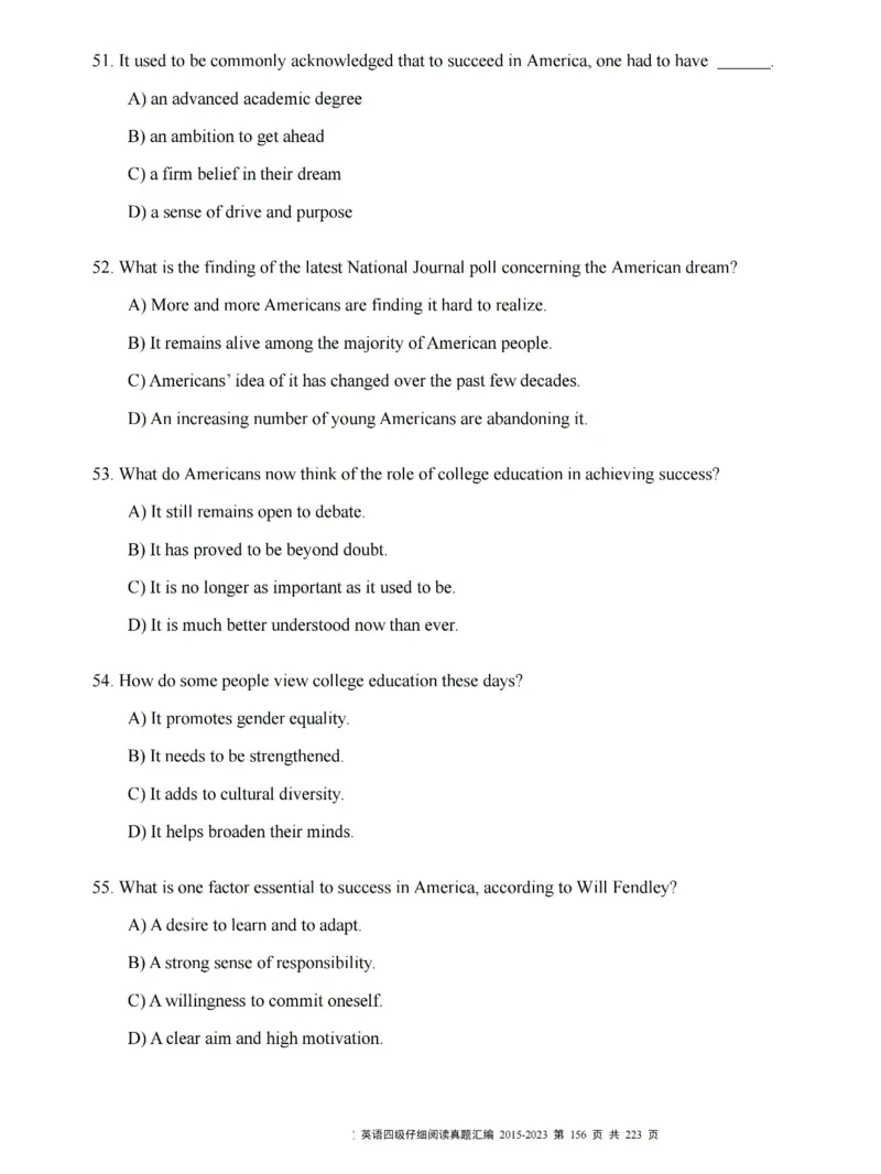 四级仔细阅读真题2015-2023.12_大学英语四级+六级_四级真题_专项_四级仔细阅读