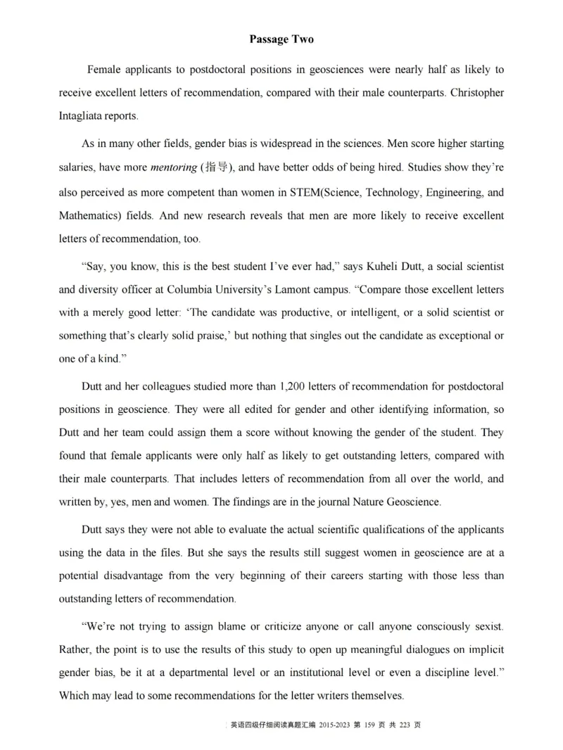 四级仔细阅读真题2015-2023.12_大学英语四级+六级_四级真题_专项_四级仔细阅读