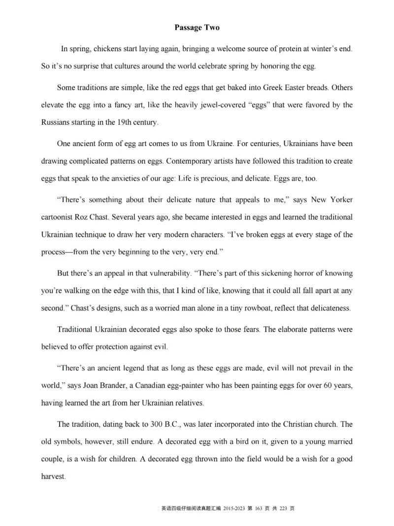 四级仔细阅读真题2015-2023.12_大学英语四级+六级_四级真题_专项_四级仔细阅读