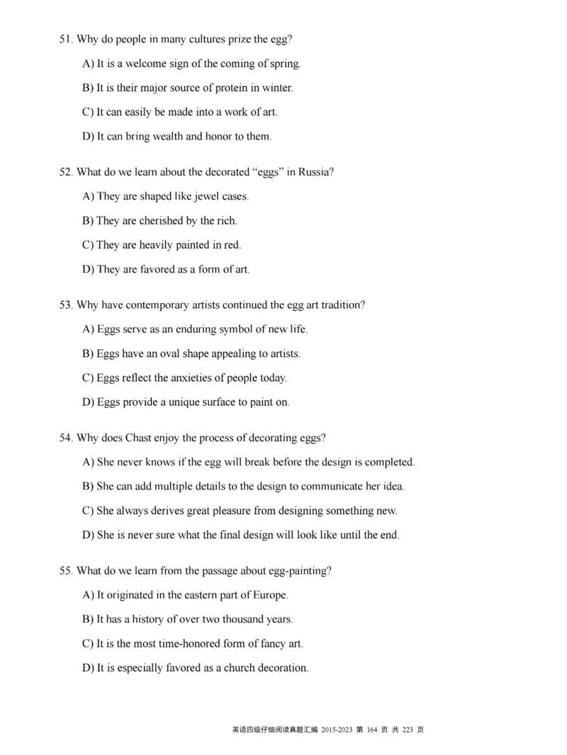 四级仔细阅读真题2015-2023.12_大学英语四级+六级_四级真题_专项_四级仔细阅读