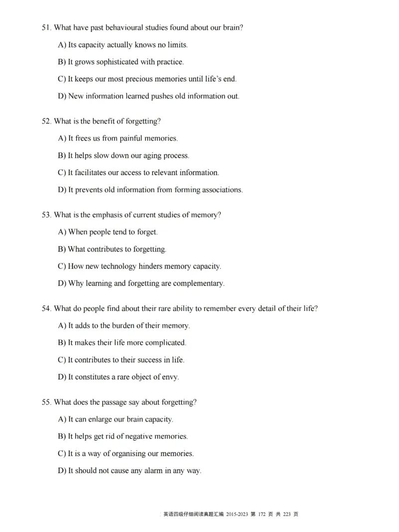 四级仔细阅读真题2015-2023.12_大学英语四级+六级_四级真题_专项_四级仔细阅读
