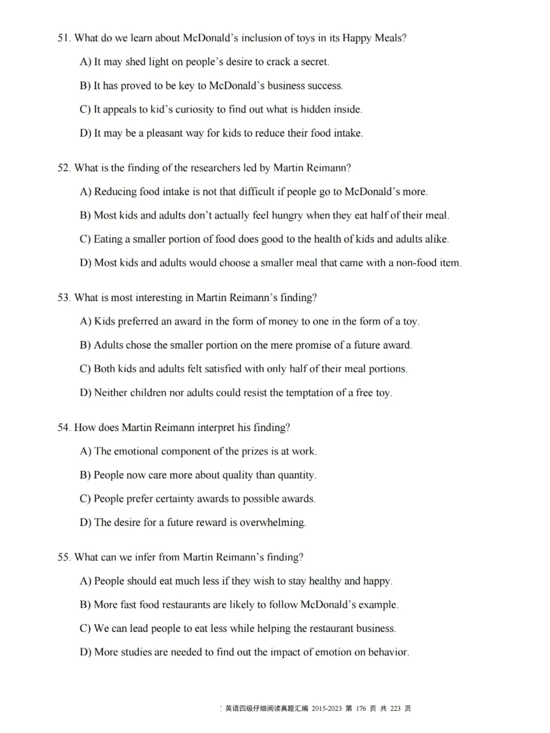 四级仔细阅读真题2015-2023.12_大学英语四级+六级_四级真题_专项_四级仔细阅读