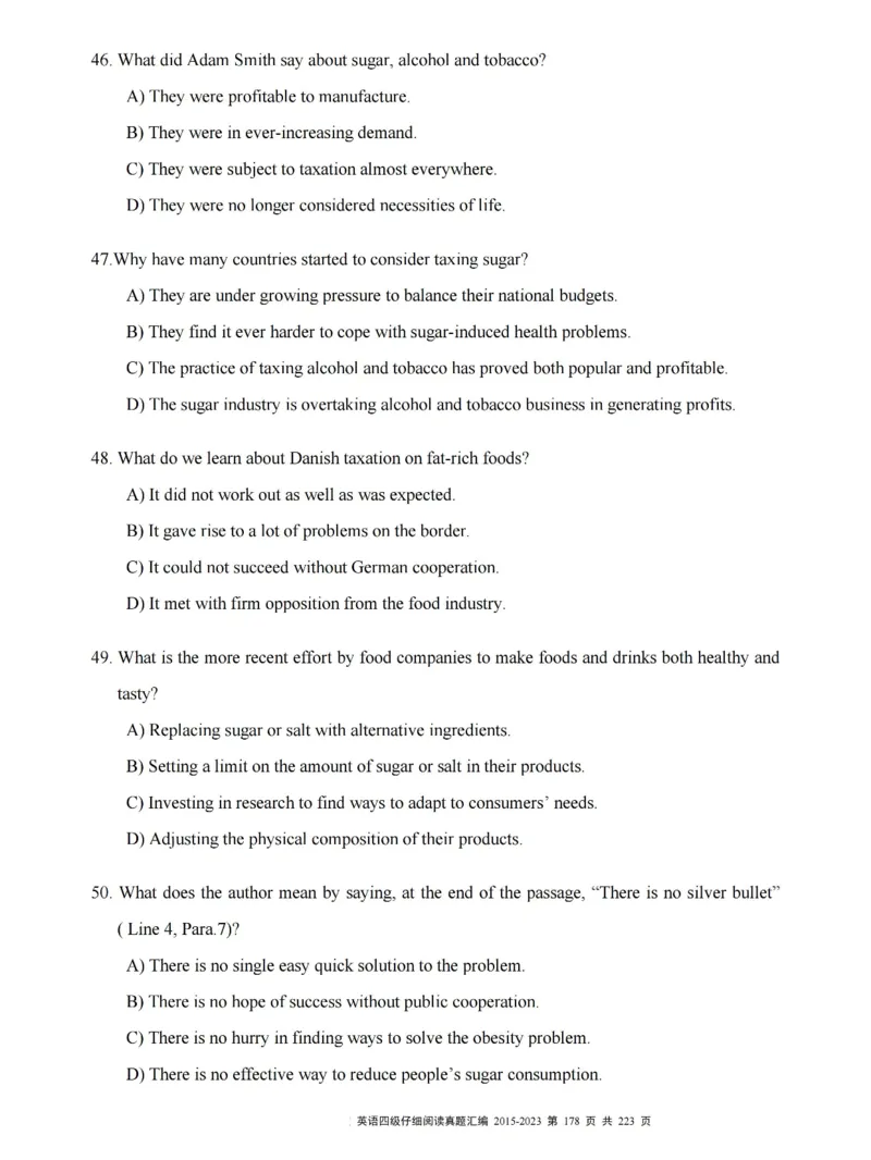四级仔细阅读真题2015-2023.12_大学英语四级+六级_四级真题_专项_四级仔细阅读