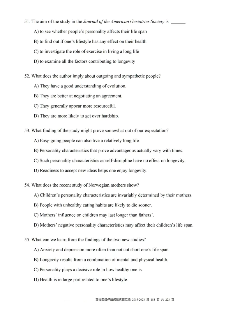 四级仔细阅读真题2015-2023.12_大学英语四级+六级_四级真题_专项_四级仔细阅读