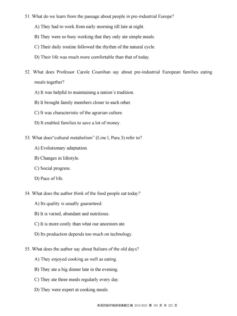四级仔细阅读真题2015-2023.12_大学英语四级+六级_四级真题_专项_四级仔细阅读