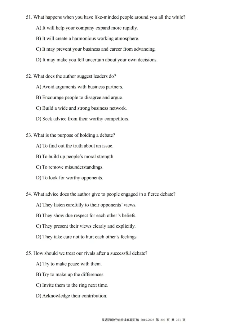 四级仔细阅读真题2015-2023.12_大学英语四级+六级_四级真题_专项_四级仔细阅读