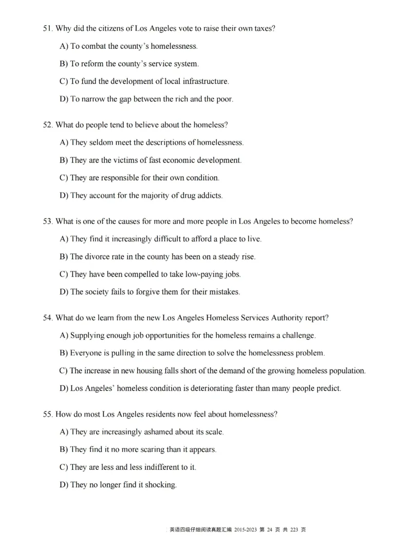 四级仔细阅读真题2015-2023.12_大学英语四级+六级_四级真题_专项_四级仔细阅读