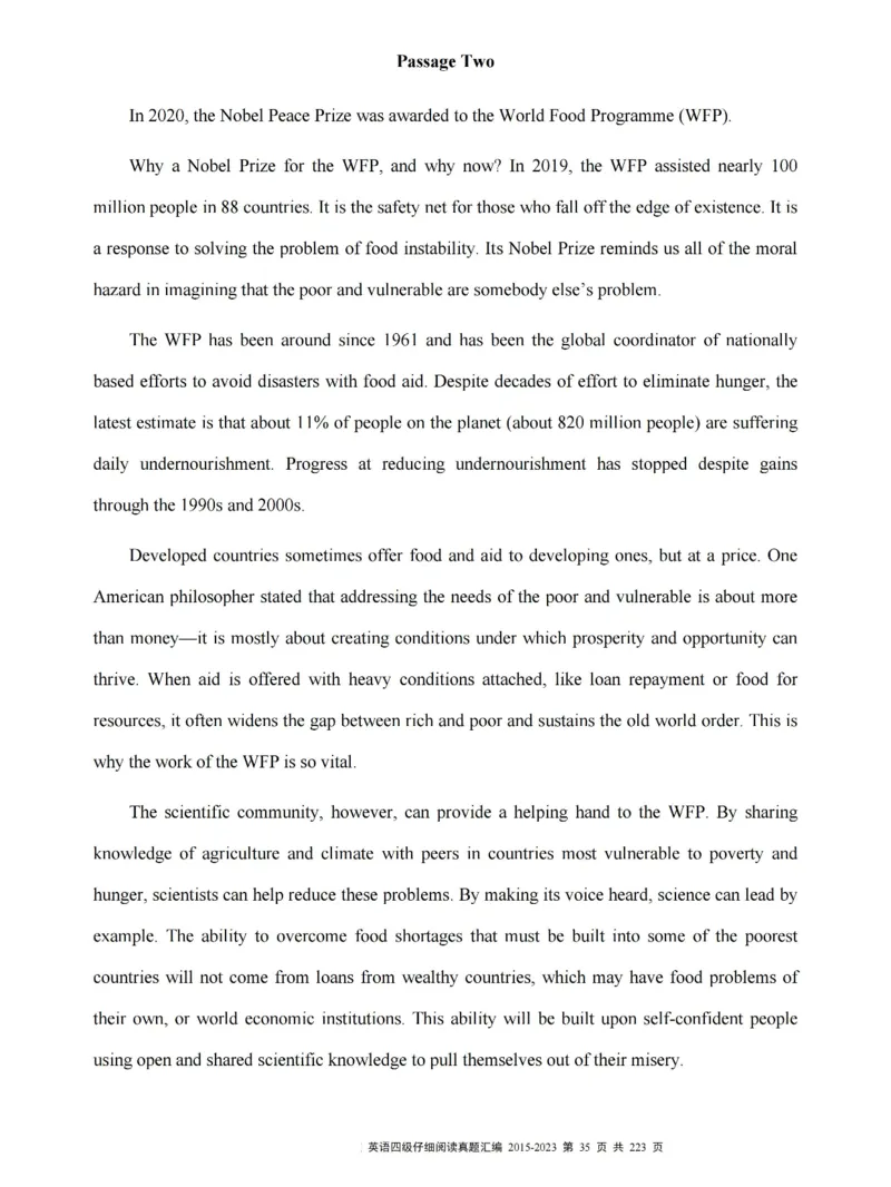 四级仔细阅读真题2015-2023.12_大学英语四级+六级_四级真题_专项_四级仔细阅读