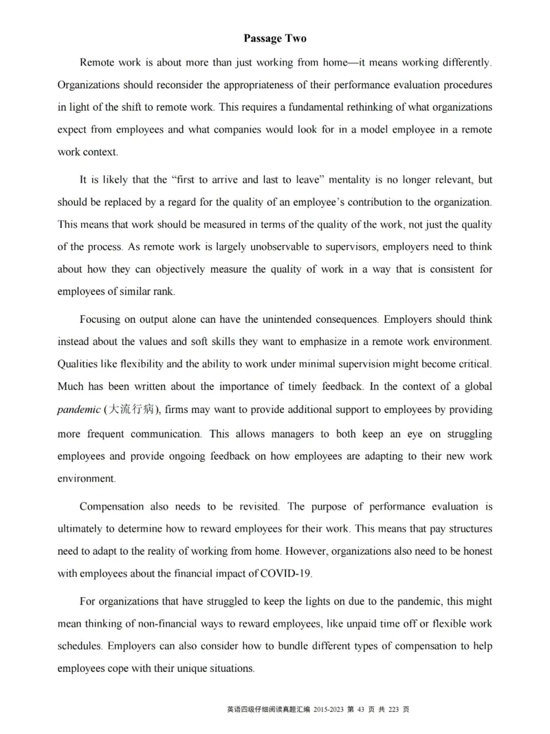 四级仔细阅读真题2015-2023.12_大学英语四级+六级_四级真题_专项_四级仔细阅读