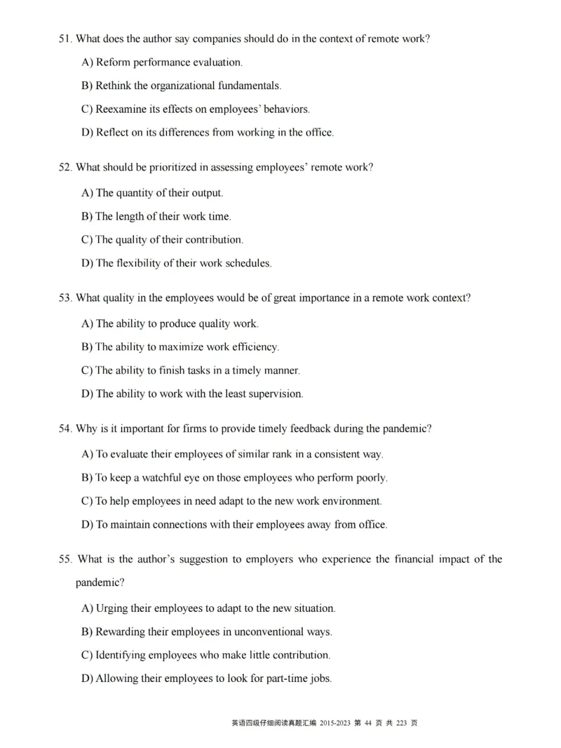 四级仔细阅读真题2015-2023.12_大学英语四级+六级_四级真题_专项_四级仔细阅读