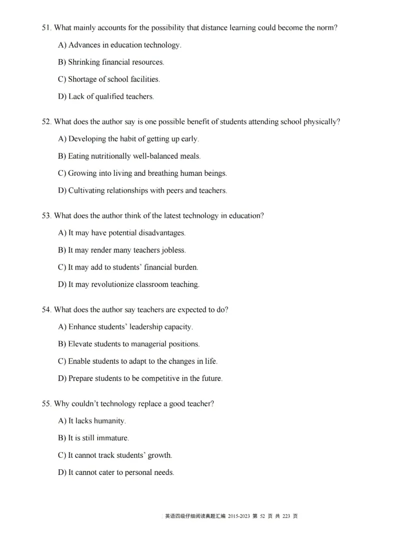 四级仔细阅读真题2015-2023.12_大学英语四级+六级_四级真题_专项_四级仔细阅读