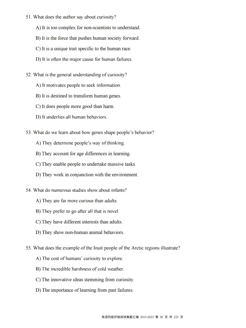 四级仔细阅读真题2015-2023.12_大学英语四级+六级_四级真题_专项_四级仔细阅读