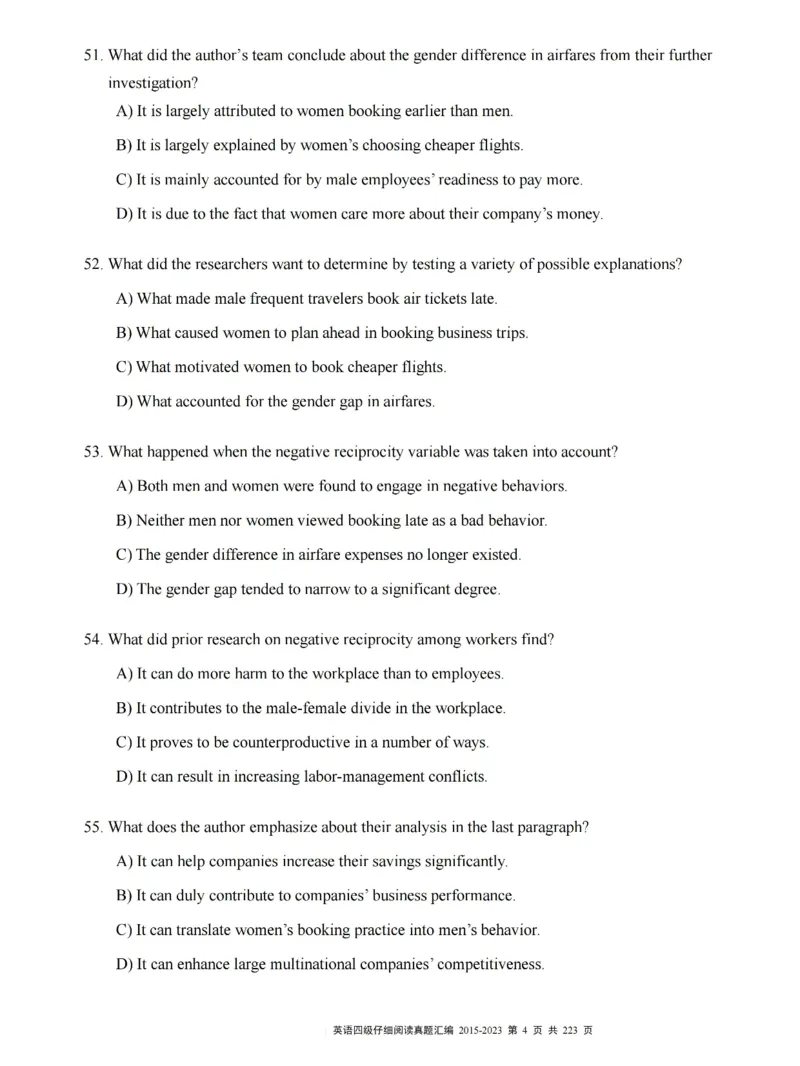 四级仔细阅读真题2015-2023.12_大学英语四级+六级_四级真题_专项_四级仔细阅读