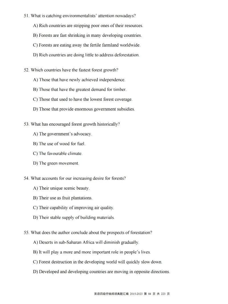 四级仔细阅读真题2015-2023.12_大学英语四级+六级_四级真题_专项_四级仔细阅读