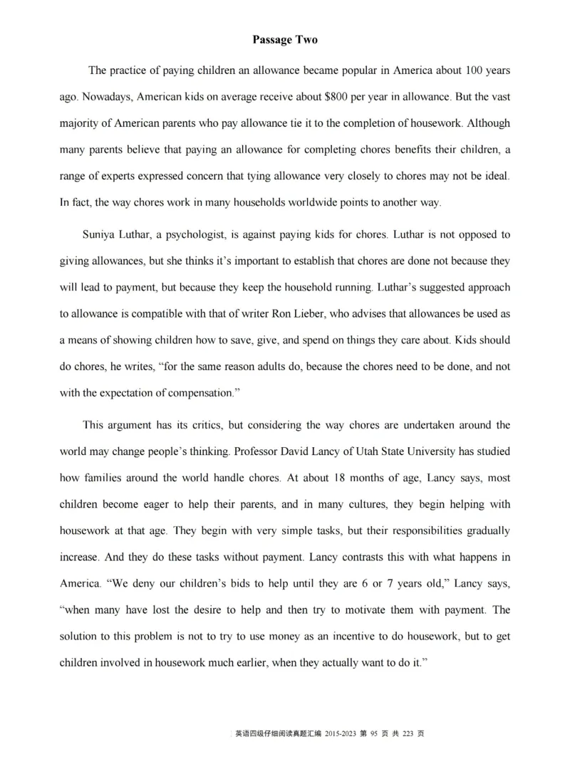 四级仔细阅读真题2015-2023.12_大学英语四级+六级_四级真题_专项_四级仔细阅读